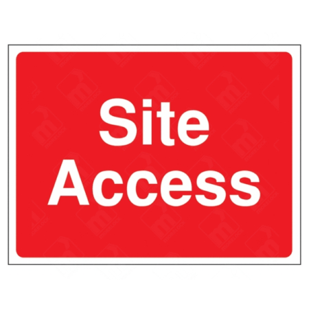 Site Access Construction Sign – red and white safety sign used to mark entry points on UK construction sites.
