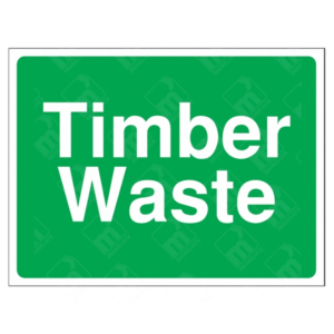 Timber Waste Sign – green waste segregation sign for timber and wood disposal