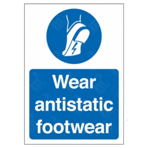 Wear Antistatic Footwear Sign – mandatory ESD control sign