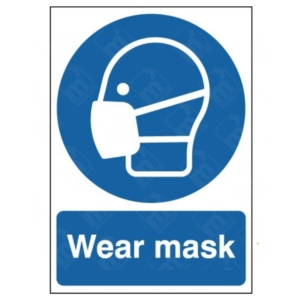 Wear Mask Sign – UK mandatory PPE signage for respiratory protection