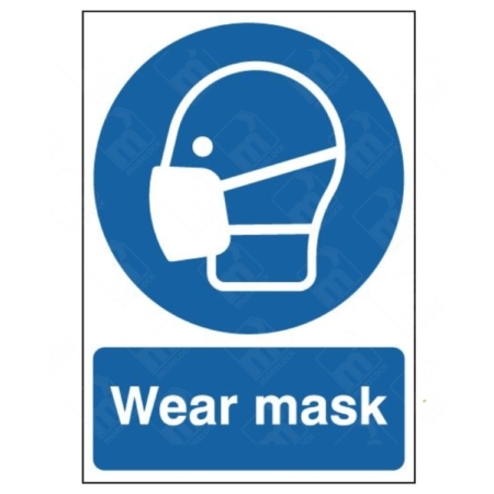 Wear Mask Sign – UK mandatory PPE signage for respiratory protection