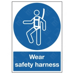Wear Safety Harness Sign – mandatory PPE safety signage for working at height