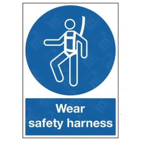 Wear Safety Harness Sign – mandatory PPE safety signage for working at height