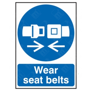 Wear Seat Belts Sign – mandatory vehicle safety instruction signage