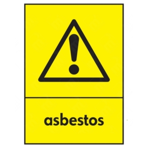 Asbestos WRAP Recycling Sign – yellow WRAP warning sign for hazardous asbestos waste