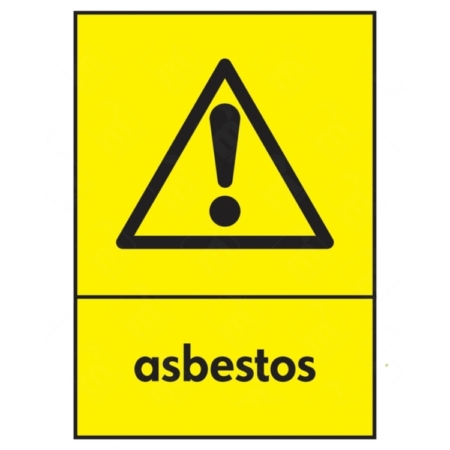 Asbestos WRAP Recycling Sign – yellow WRAP warning sign for hazardous asbestos waste