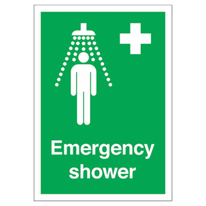Emergency Shower Sign – HSE-compliant safety sign for decontamination