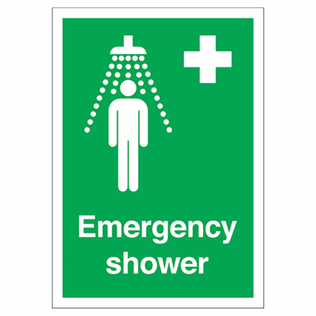 Emergency Shower Sign – HSE-compliant safety sign for decontamination