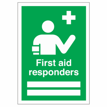 First Aid Responders Sign – UK safety sign with name fields