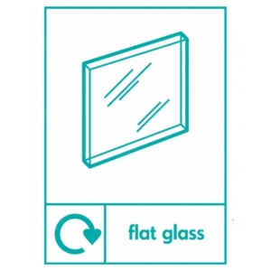Flat Glass WRAP Recycling Sign – WRAP-compliant label for flat and sheet glass recycling in UK