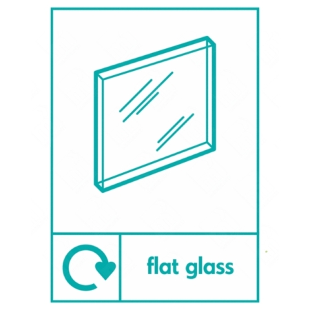 Flat Glass WRAP Recycling Sign – WRAP-compliant label for flat and sheet glass recycling in UK