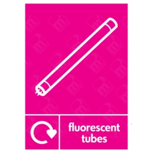 Fluorescent Tubes WRAP Electrical Recycling Sign – magenta WRAP label with tube icon
