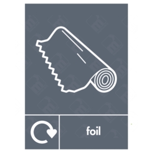 Foil WRAP Recycling Sign – WRAP-approved aluminium foil recycling label for waste facilities