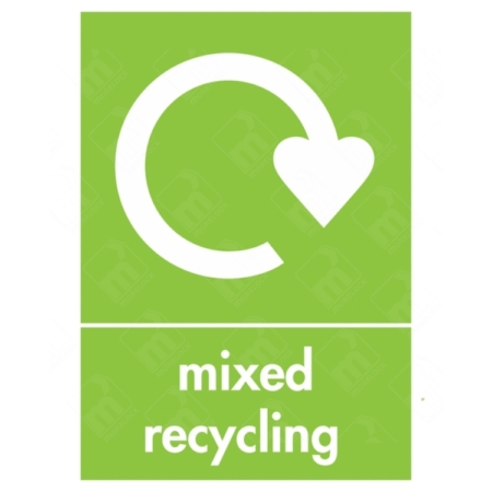 Mixed Recycling WRAP Sign – WRAP-compliant UK signage for identifying mixed recyclables