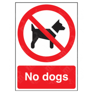 No Dogs Sign – UK pet access restriction sign