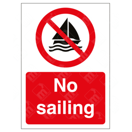 No Sailing Sign – red prohibition sign for sailboat activity in UK waters