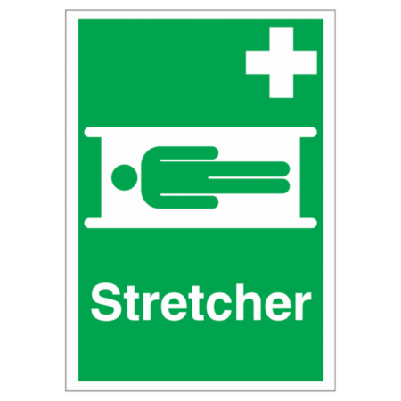 Stretcher First Aid Sign – HSE-compliant safety signage for emergency evacuation