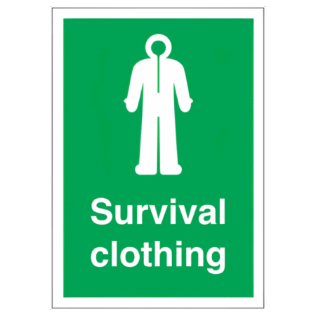 Survival Clothing Sign – UK emergency safety signage