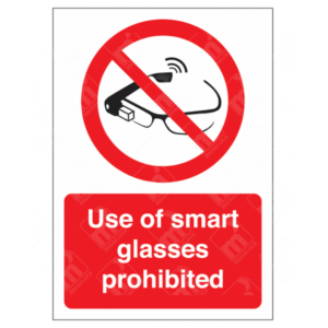 Use Of Smart Glasses Prohibited Sign – red symbol restricting wearable tech use
