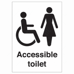Accessible Female Toilet Sign – wheelchair and female symbols