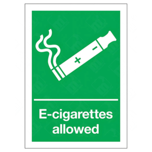 E-Cigarettes Allowed Sign – UK vaping permission signage
