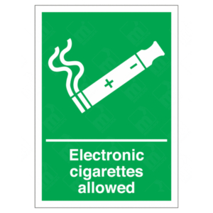 Electronic Cigarettes Allowed Sign – UK vaping permission signage