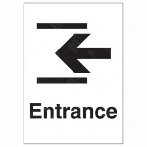 Entrance Arrow Left Sign – UK Health & Safety Sign