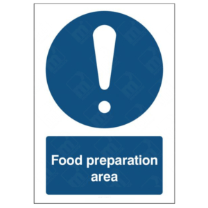 Food Preparation Area Sign – kitchen zone hygiene sign UK