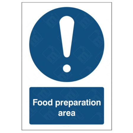 Food Preparation Area Sign – kitchen zone hygiene sign UK