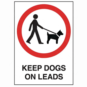 Keep Dogs On Leads Sign – UK prohibition sign for public areas
