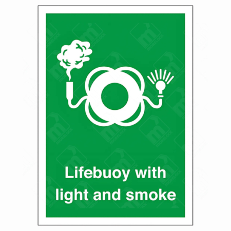 Lifebuoy with Light and Smoke Sign