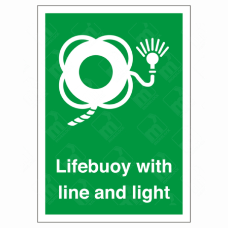 Lifebuoy with Line and Light Sign