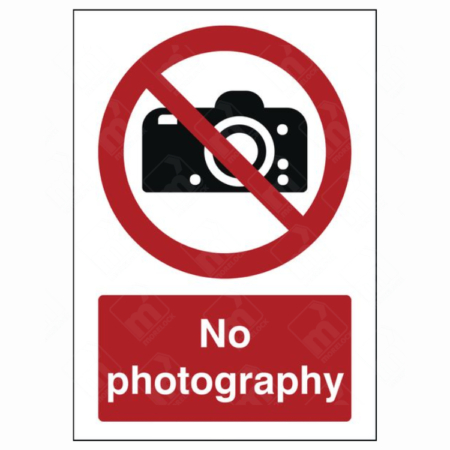 No Photography Symbol and Text Sign