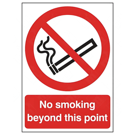 No Smoking Beyond This Point Sign – UK prohibition signage