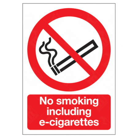 No Smoking Including E-Cigarettes Sign – workplace & public area signage