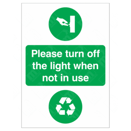 Please Turn Off the Lights When Not In Use Sign – energy-saving signage