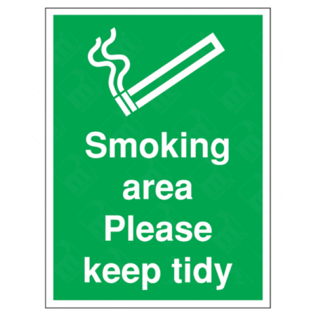 Smoking Area Please Keep Tidy Sign – UK health & safety signage