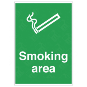Smoking Area Sign – UK health & safety signage
