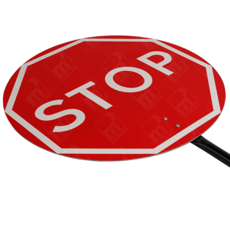 600mm RA1 Composite Stop Go Lollipop Sign + Metal Pole & Circular Ring | UK Temporary Traffic Road Sign