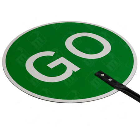 600mm RA1 Composite Stop Go Lollipop Sign + Metal Pole & Circular Ring | UK Temporary Traffic Road Sign