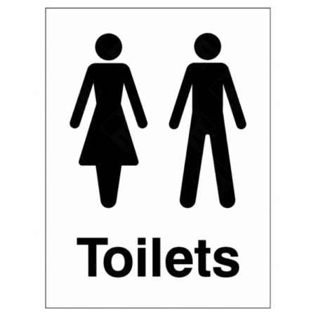Male and Female Toilets Sign – UK shared restroom identification sign