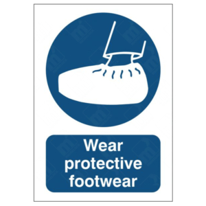 Wear Protective Footwear Sign – mandatory PPE signage for UK sites