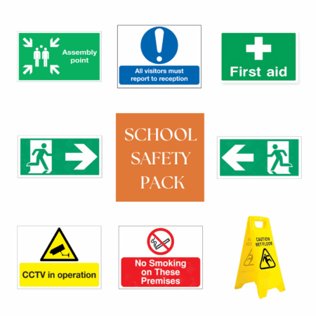 The Morelock Workplace Safety Signs Bundle provides a complete set of UK-compliant health & safety signage for workplaces. This bundle includes fire exit directional signs, an assembly point sign, first aid notice, visitor management sign, CCTV in operation warning, no smoking sign, and a portable caution wet floor A-board, ensuring compliance and safety for staff, visitors and customers across the UK.