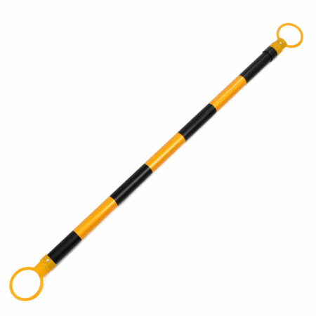 Yellow & Black Retractable Traffic Cone Bar Barrier | Extendable Safety Cone Bar